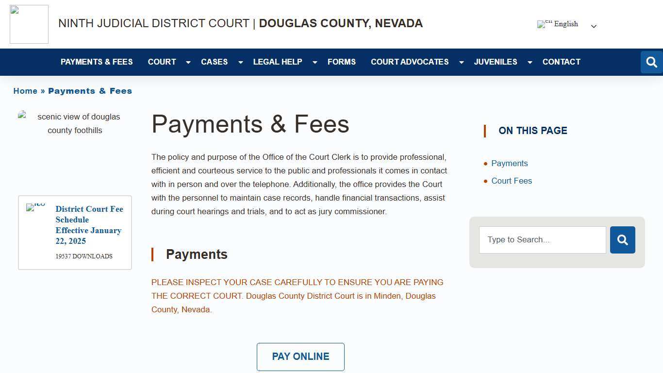 Payments & Fees - Douglas County District Court