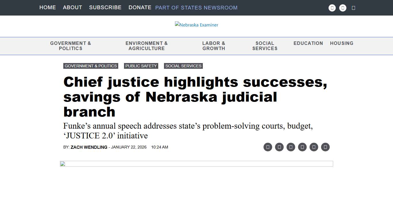 Chief justice highlights successes, savings of Nebraska judicial branch • Nebraska Examiner