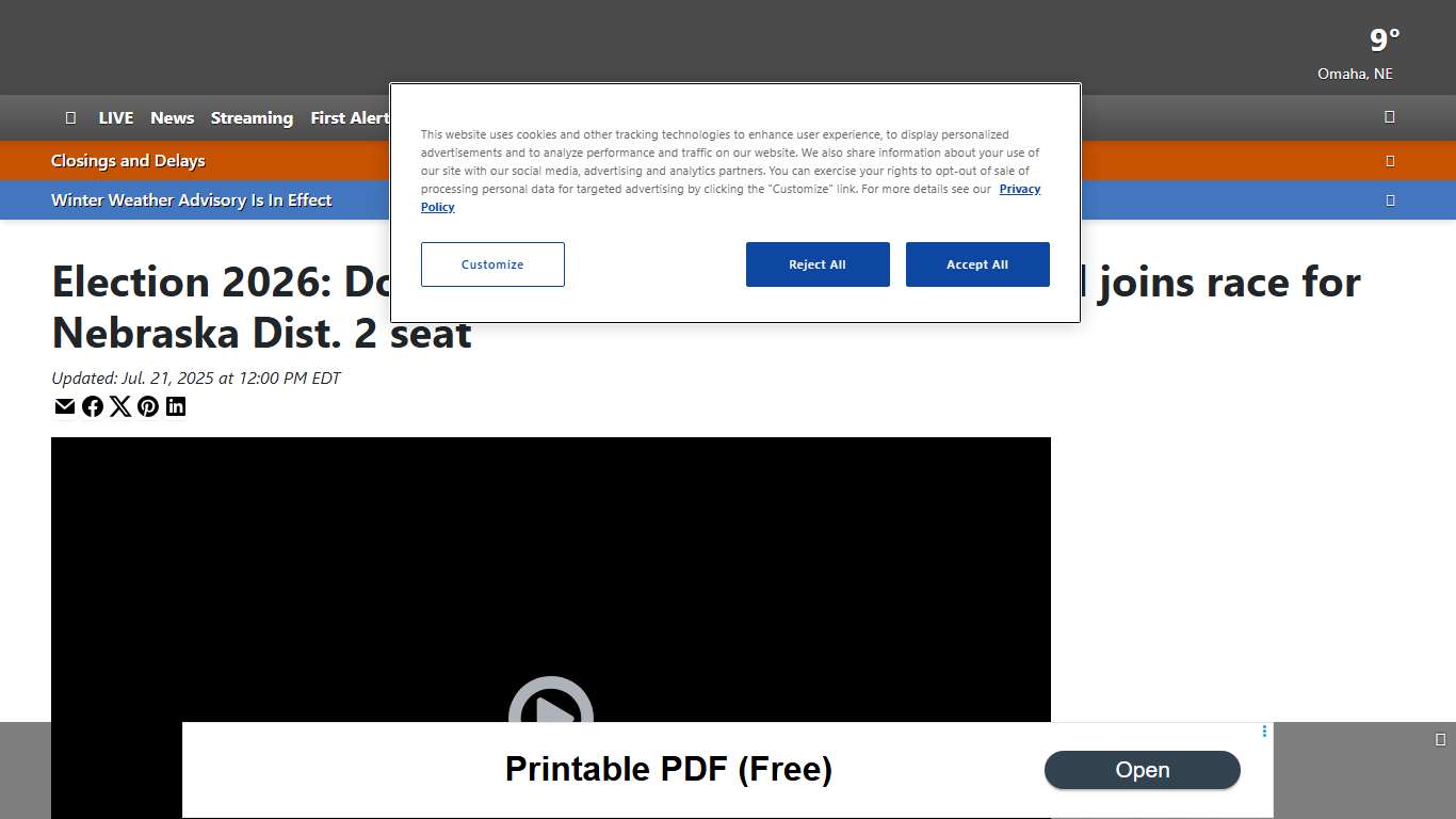 Election 2026: Douglas County District court official joins race for Nebraska Dist. 2 seat