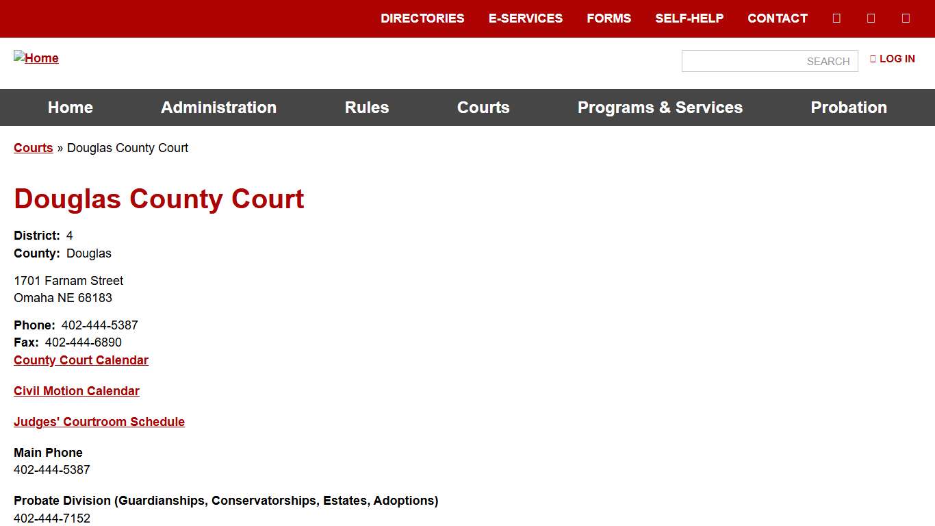 Douglas County Court Nebraska Judicial Branch