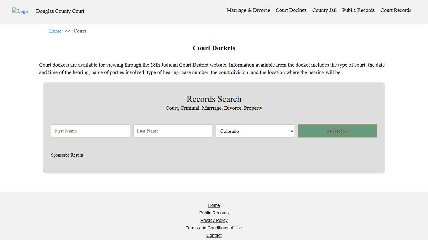 Court Dockets Douglas County Court